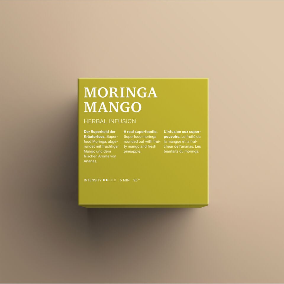 Moringa Mango Teeverpackung Rückseite