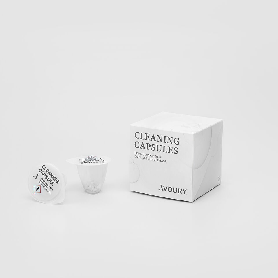 Cleaning Capsule Packaging with content