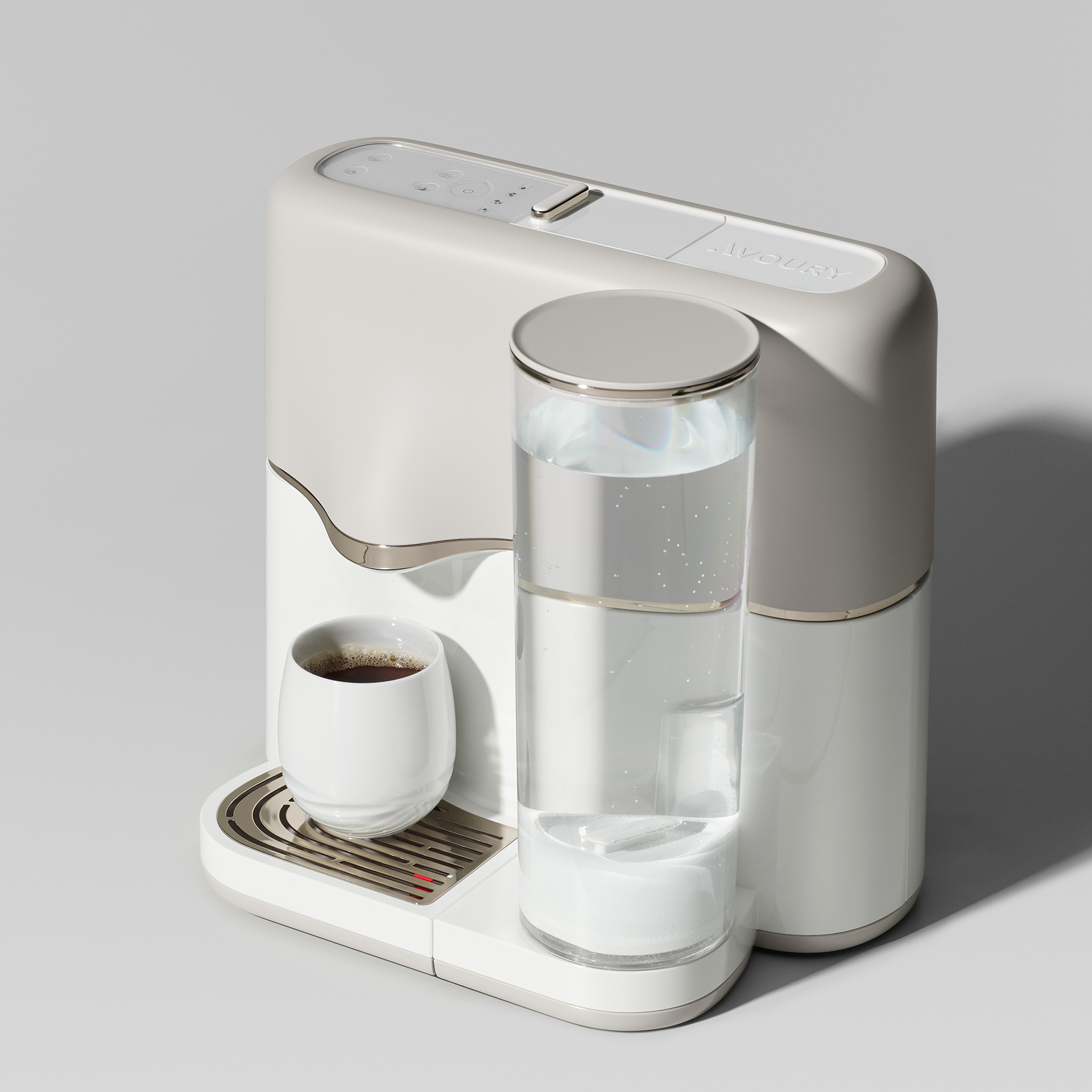 Avoury One Teemaschine Silver/White  | Avoury. The Tea.