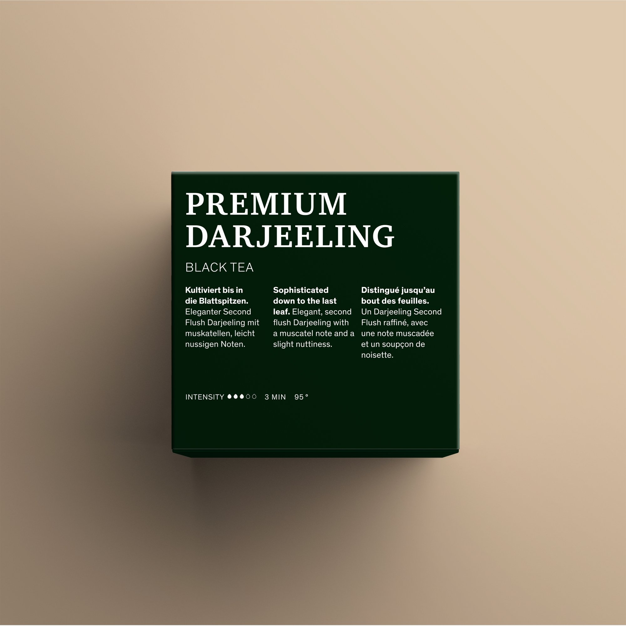 Premium Darjeeling Teeverpackung Rückseite